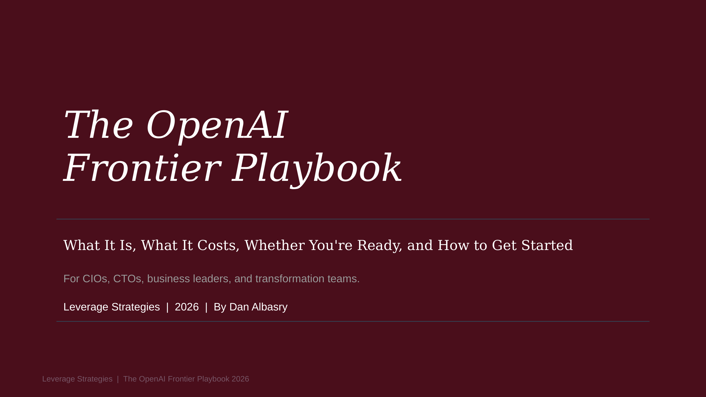 The OpenAI Frontier Playbook
